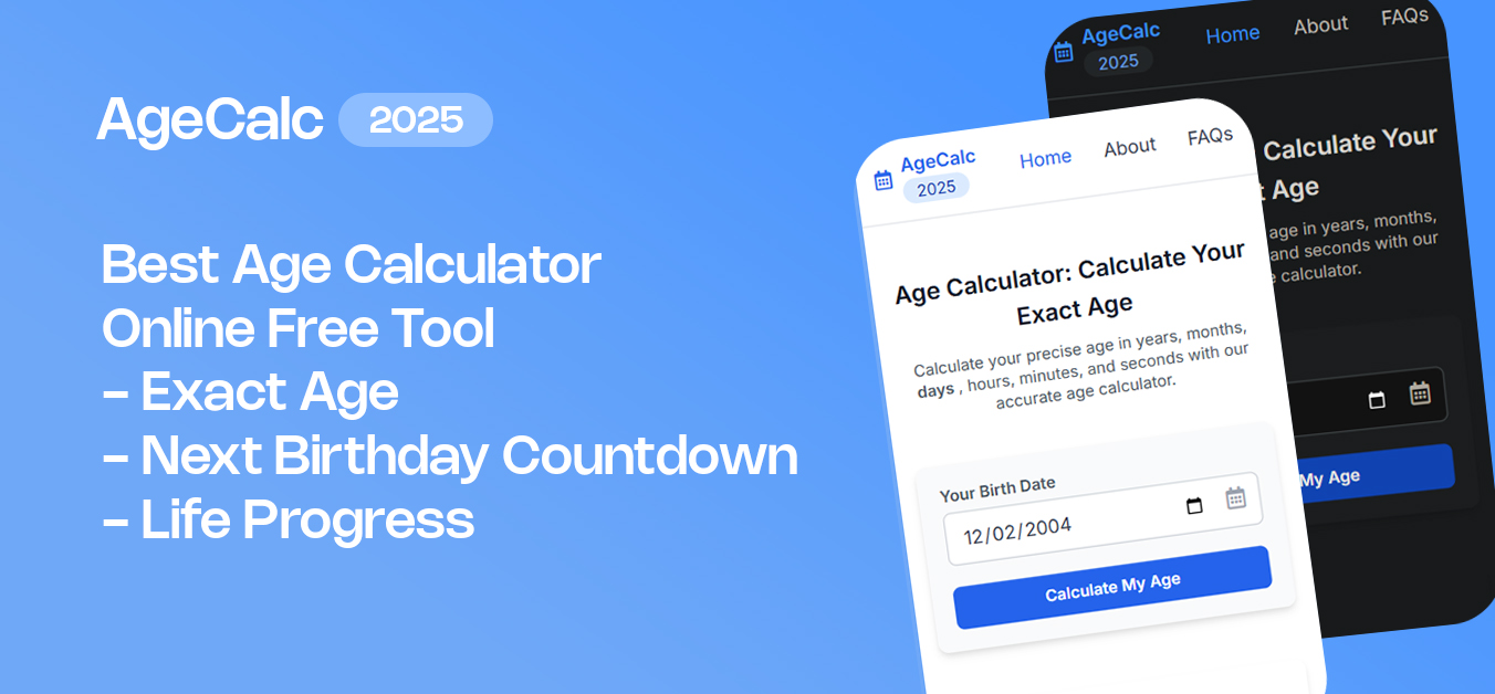 Screenshot of AgeCalc showing precise age calculation with seconds counter